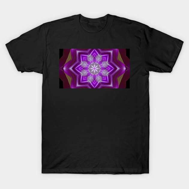 Electric Purple Lotus mandala T-Shirt by Edward L. Anderson 